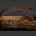 Light Purple Sandals With Cork Sole And Comfortable Strap Buckle Design 3d model