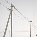 Essential Road Facilities Supporting Electrical Networks With Utility Poles And Power Lines 3d model