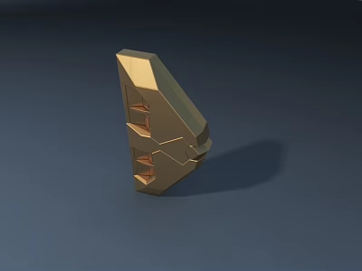 Modern Golden Public Facility With Geometric Structure And Sleek Architectural Design 3d model