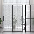 Various Modern Glass Door Designs With Black Frames For Home Interior 3d model