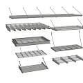 Various Metal Sunshade Canopy Designs Featuring Different Structures For Outdoor Use 3d model