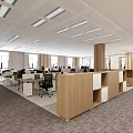 Modern Public Office Space With Work Desks Ergonomic Chairs And Open Layout