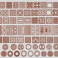 Chinese-style openwork window flower 3d model