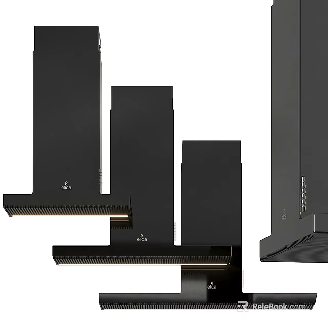 Sleek Black Kitchen Range Hoods Modern Stylish Design Kitchen Appliances 3d model 