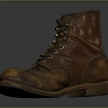 Brown Leather Lace Up Boots Vintage Distressed Design High Quality Crafted For Casual Wear