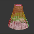 Elegant White Layered Skirt With Ruffled Hem And Lace Trim Details