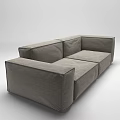 Modern Gray Fabric Two Seater Sofa With Simple Design And Comfortable Seats 3d model