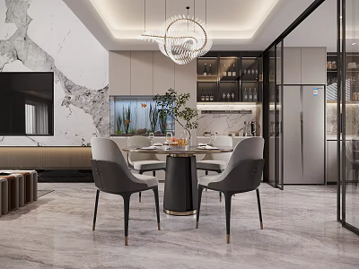 Modern Duplex Living Room Interior Design With Chandelier And Coffee Table 3d model