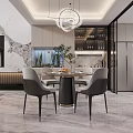 Modern Duplex Living Room Interior Design With Chandelier And Coffee Table