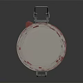 Silver Metal Canister With Clasp Lid And Red Rubber Seal On Dark Background