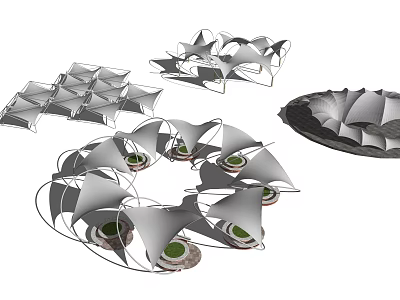 Tensile Membrane Structure With Modern Architectural Design And Lightweight Curved Form 3d model
