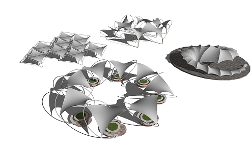 Modern Tensioned Membrane 3d model