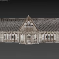Ancient Architecture Featuring Traditional Tiled Roof Wooden Frame Arched Windows Exterior Design And Multiple Views