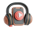 Modern Headphones Headset Headphones Cartoon Headphones 3d model