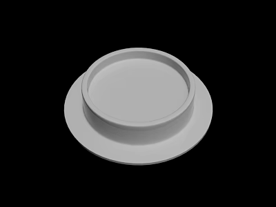 Two White Stacked Round Ceramic Plates With Smooth Surface And Simple Design 3d model
