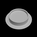 Two White Stacked Round Ceramic Plates With Smooth Surface And Simple Design