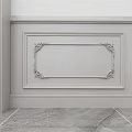 Elegant Light Gray Swing Door With Decorative Panels And Marble Floor Interior 3d model