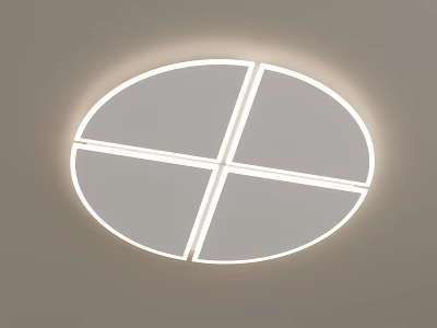 Modern Round Ceiling Light With Cross Lines And White Illumination Design 3d model