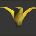 Folded Banana with Wing Shaped Design on Dark Background with Reflection