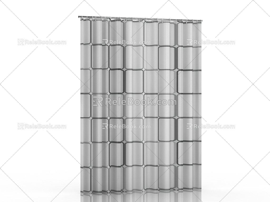 Modern shower curtain 3d model