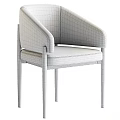 Modern Luxury Chair With Beige Fabric Upholstery And Wooden Legs Design