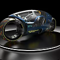 GRIFFON Functional Vehicle With Blue Futuristic Design Transparent Cockpit And Large Wheels