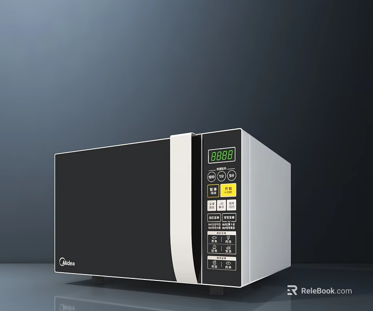 Modern Midea Digital Microwave Oven With Control Panel And 3d model