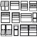 Different Types Of Window Frames With Glass Panels And Opening Styles