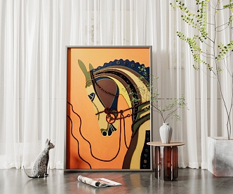 Modern Animal Painting Decorative Painting 3d model