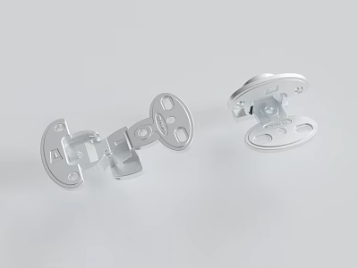Durable Silver Metal Hinges For Furniture Hardware And Construction Components 3d model