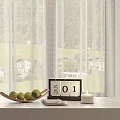 Ornamental Decor Set With Wooden Tray Lemons Black Calendar White Candle Small Cards Window View