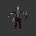 Blonde Haired Male Character In Tactical Outfit With Mechanical Weapons Creature Design