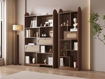 Antique Storage Rack Bookshelf Locker 3d model