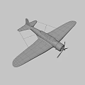 Vintage Green Fighter Plane With Red Circle Markings On Wings Front Propeller And Dark Background