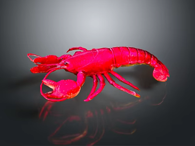 Striking Vibrant Red Lobster Aquatic Creature With Detailed Claws And Body Structure 3d model
