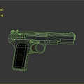 Vintage Nagant Pistol With Metallic Finish Classic Design And Reflection On Dark Background