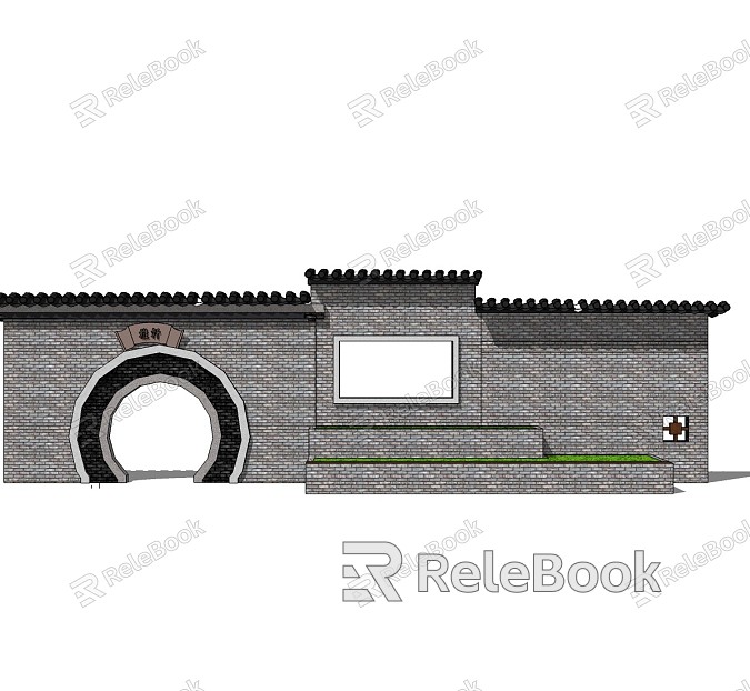 New Chinese style landscape wall landscape entrance landscape wall model