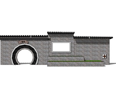 New Chinese style landscape wall landscape entrance landscape wall model