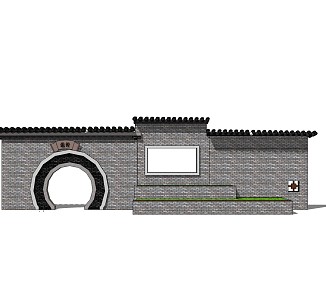 New Chinese style landscape wall landscape entrance landscape wall 3d model