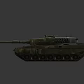 Military Tank Featuring Green Camouflage Long Barrel Tracks And Top Equipment Isolated On Gray Background