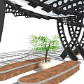 Modern gallery structure 3d model
