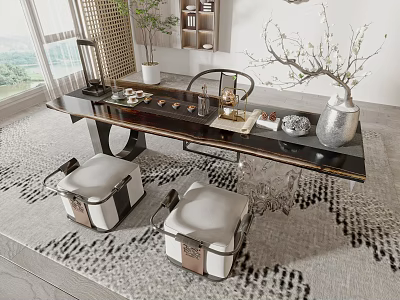 New Chinese Tea Table and Chair Tea Table 3d model