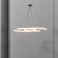 Modern Minimalist Pendant Light With Circular Illuminated Rings And Hanging Linear Design