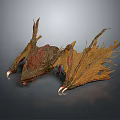 Mythical Dragon Creature With Large Wings Sharp Claws And Textured Brown Red Skin 3d model