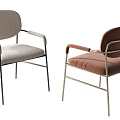 Modern Dining Chairs With Light Gray Burgundy Upholstered Seats And Metal Frames