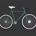 Teal Modern Bicycle With White Seat Black Handlebars And White Rims