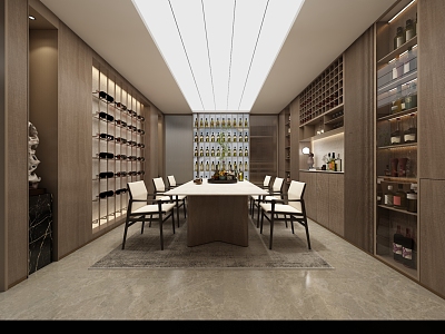 Modern Wine Cellar Wine Tasting Area 3d model