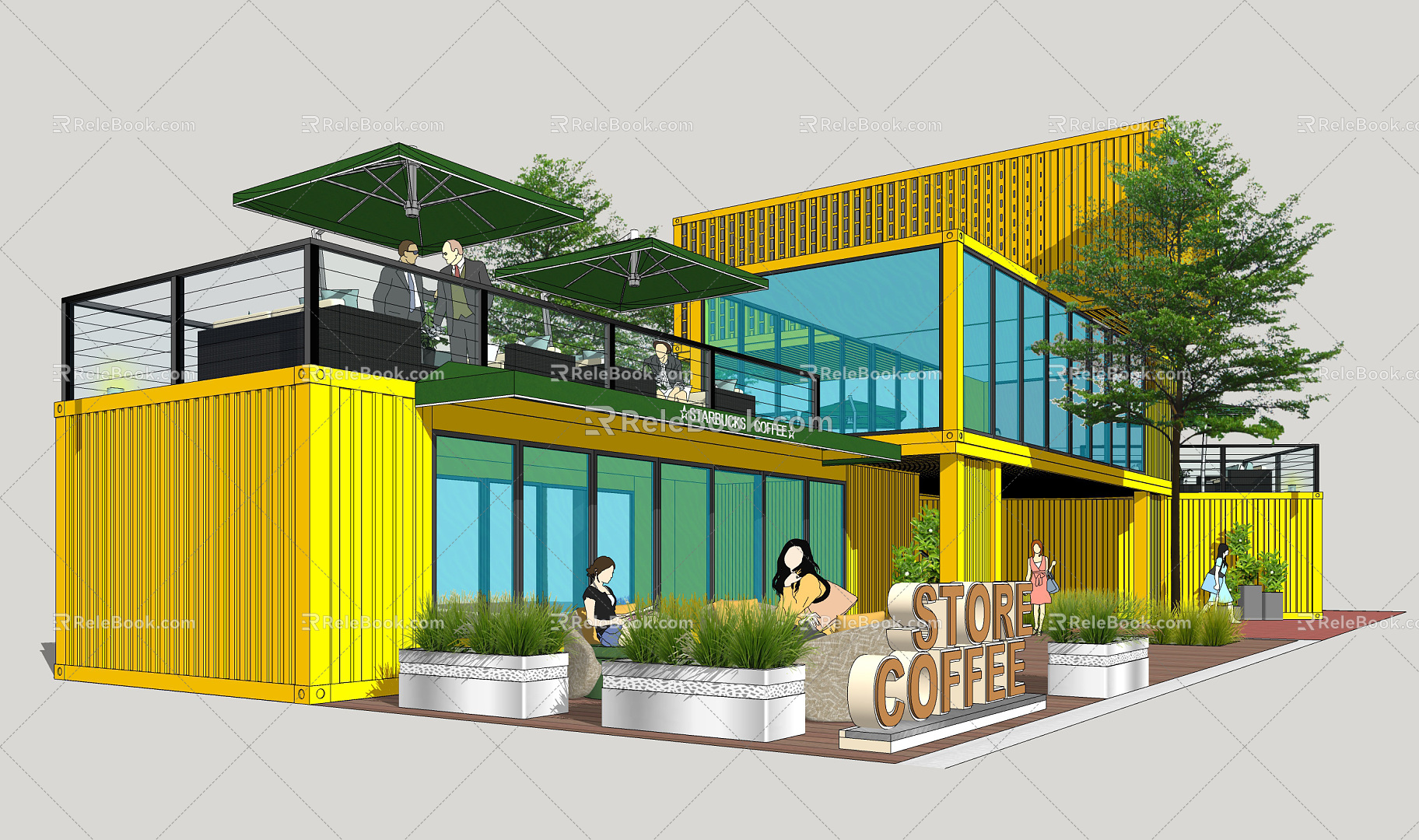 Modern Container Cafe model