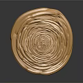 Golden Spiral Structure With Layered Metal Rings And Shiny Surface On Black Background