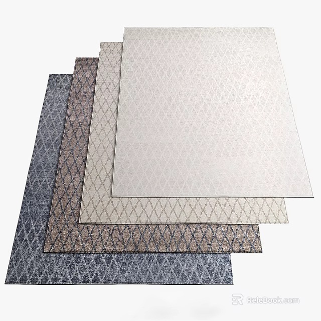 Square Rugs With Various Colors And Geometric Patterns For Home Decor 3d model